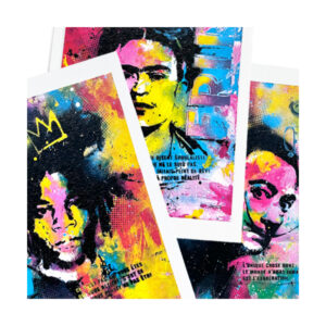 Lot de 3 tirages Art of Frida, Dali et Basquiat – Impression A5