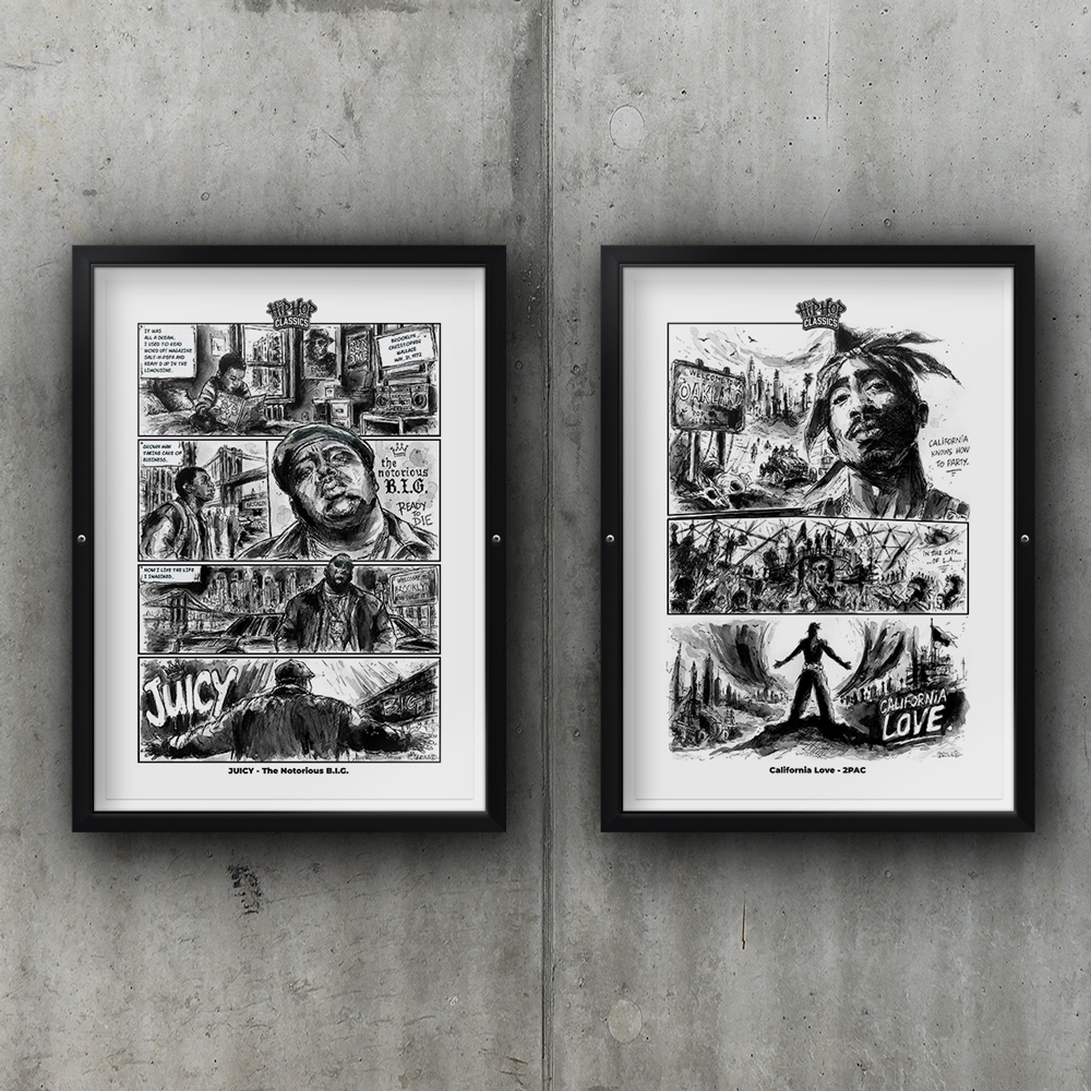 You are currently viewing Biggie & 2Pac : quand le hip-hop East Coast / West Coast devient un dyptique illustré